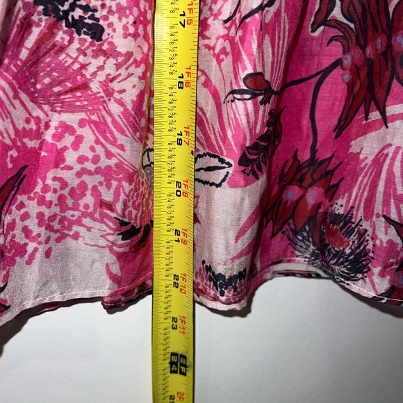 New CHUFY My Aussie Days Ellis Nulla Pink Floral Silk Blend Ruffle Sleeve Top - Picture 3 of 5